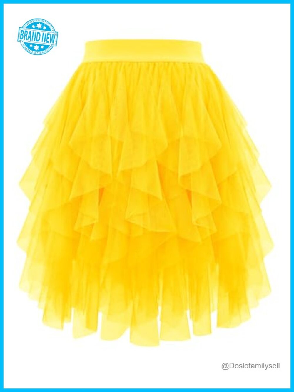 A-Line Tulle Skirt Asymmetrical High-Low Hem High Rise Dance Party